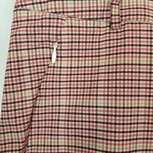 Lane Bryant Signature Fit Ankle 4 Season Women's Plaid Check Pants Rusty Red 26 - Picture 6 of 11